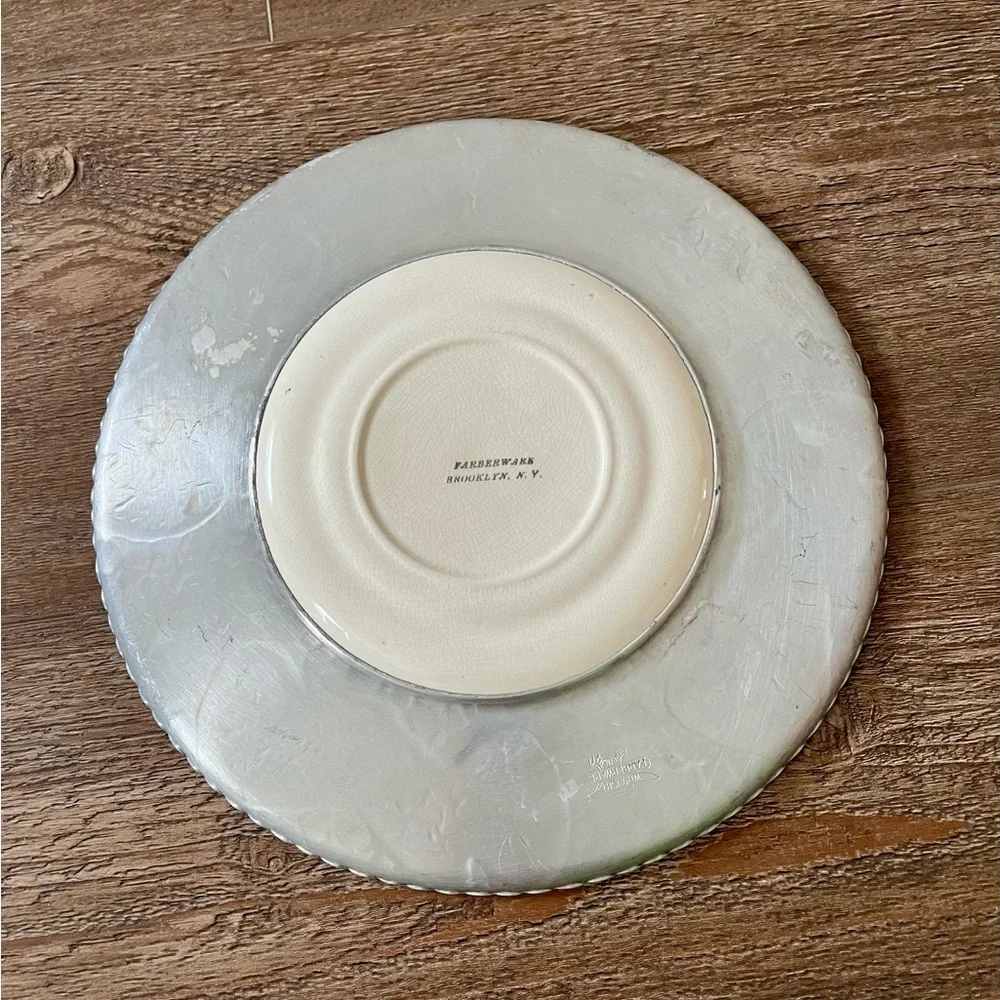 Decorative Silver Plate with Victorian Scene
